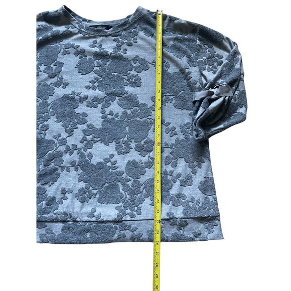 Simply Vera Wang Womens/Teen Grey Textured Floral 3/4 Sleeve Blouse Size XL - Picture 5 of 7